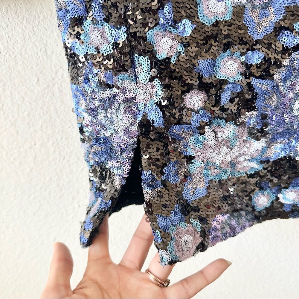 NWT Dress the Population Nathalia Sequin Dress in Royal Blue Size Medium - Picture 6 of 10
